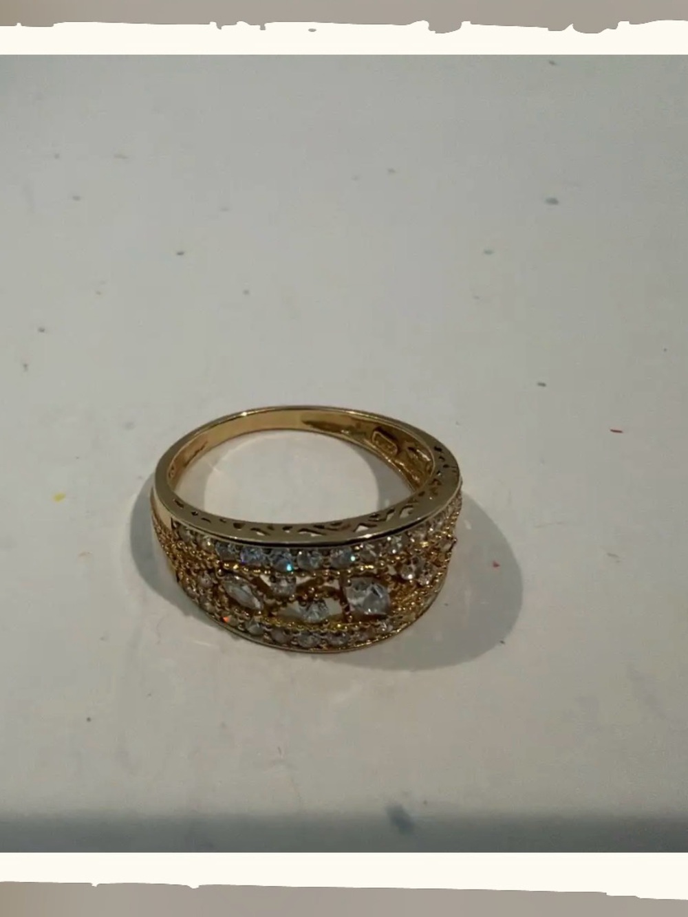 Gold Crystal Pavé Band Ring - Women's Jewelry